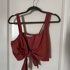 Abercrombie & Fitch Red Tie-Front Tank Top